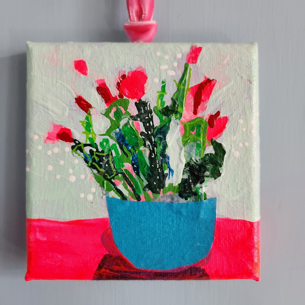 Christmas Cactus Mini Painting