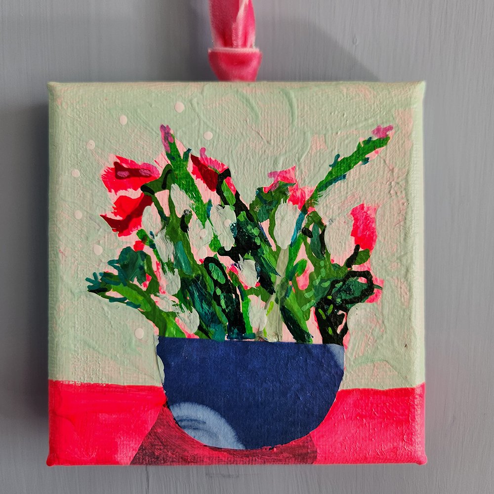 Christmas Cactus Mini Painting
