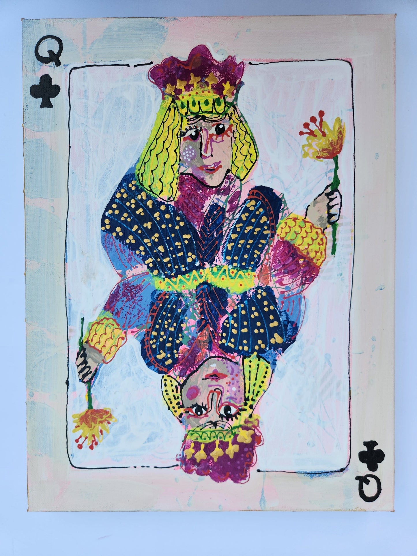 Joker – Queen of Clubs (on Canvas)