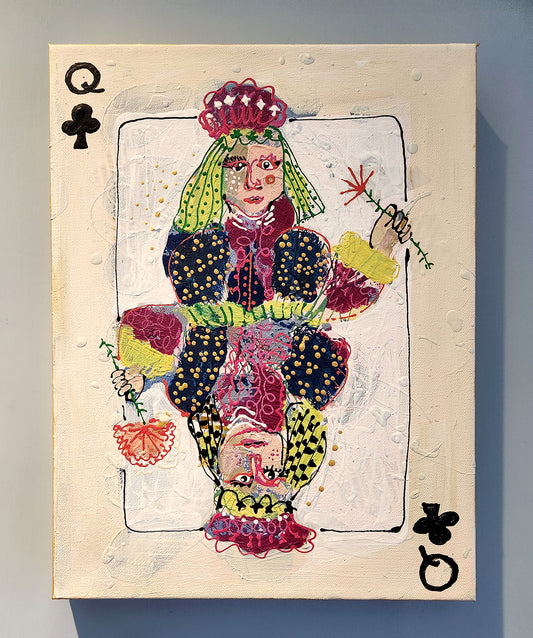 Queen of Clubs (on Canvas)