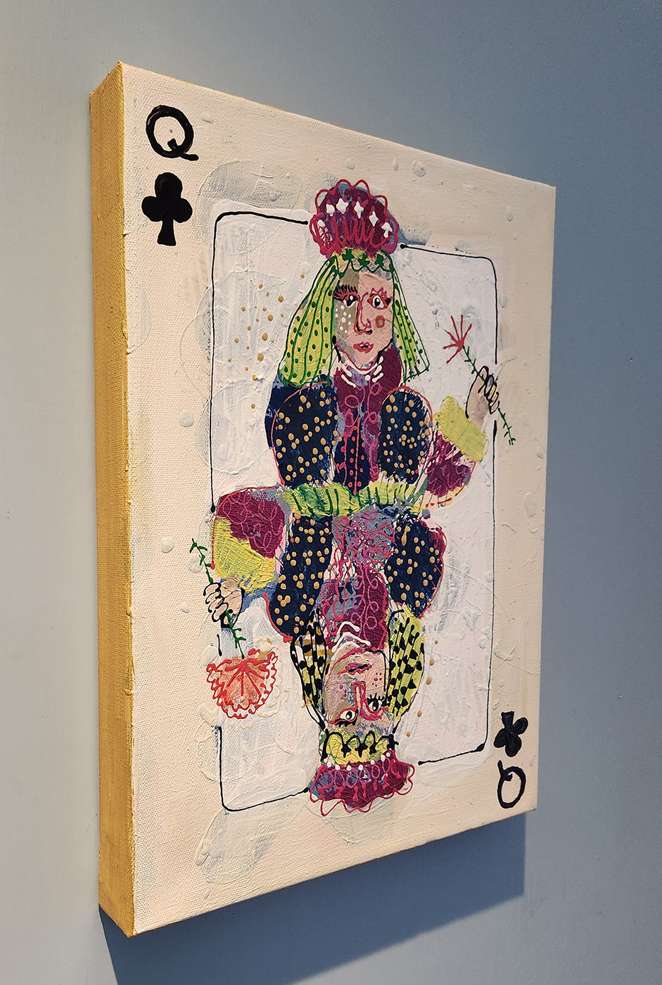 Queen of Clubs (on Canvas)