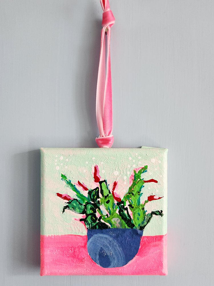 Christmas Cactus Mini Painting