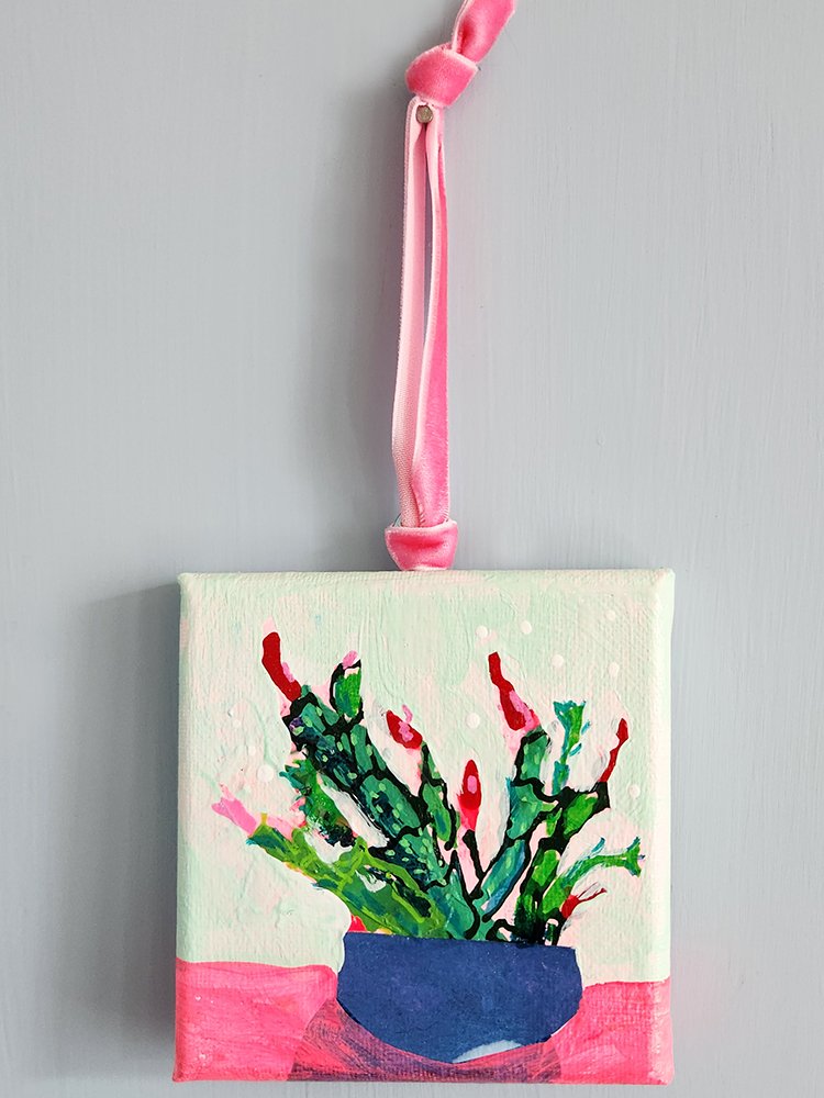 Christmas Cactus Mini Painting