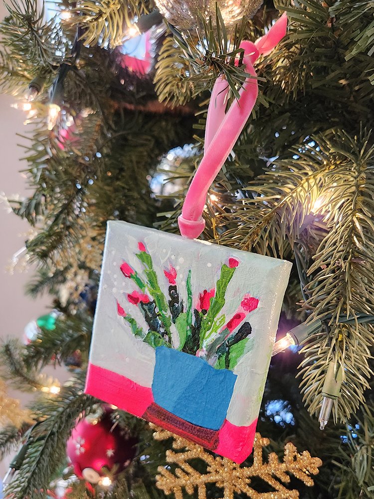 Christmas Cactus Mini Painting