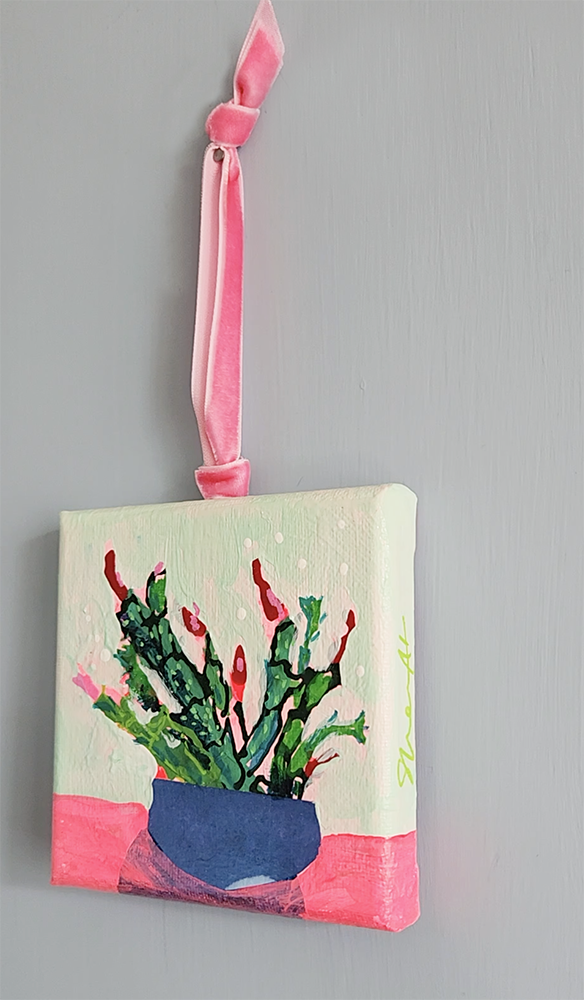 Christmas Cactus Mini Painting